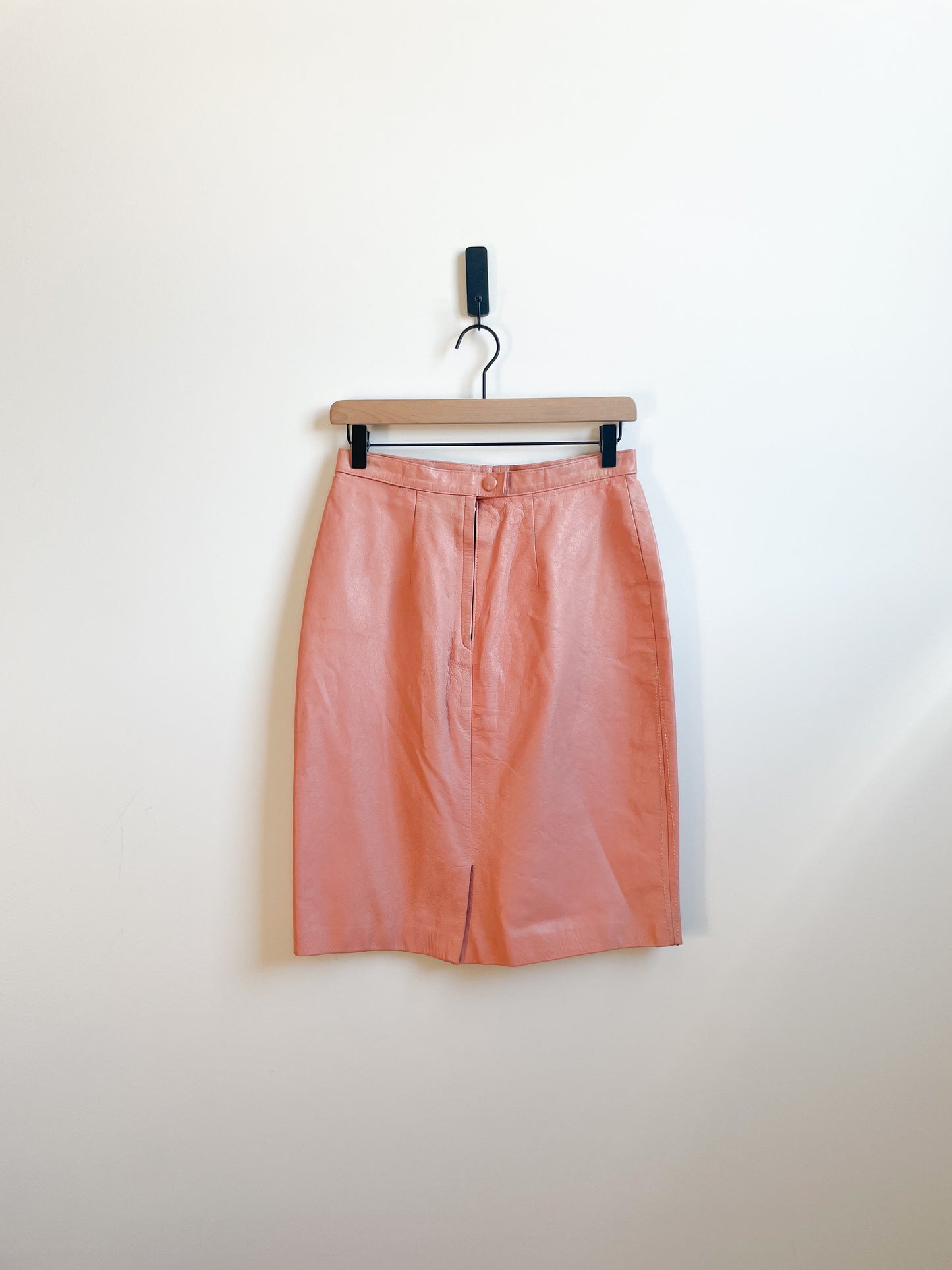 Vintage Coral Leather Skirt