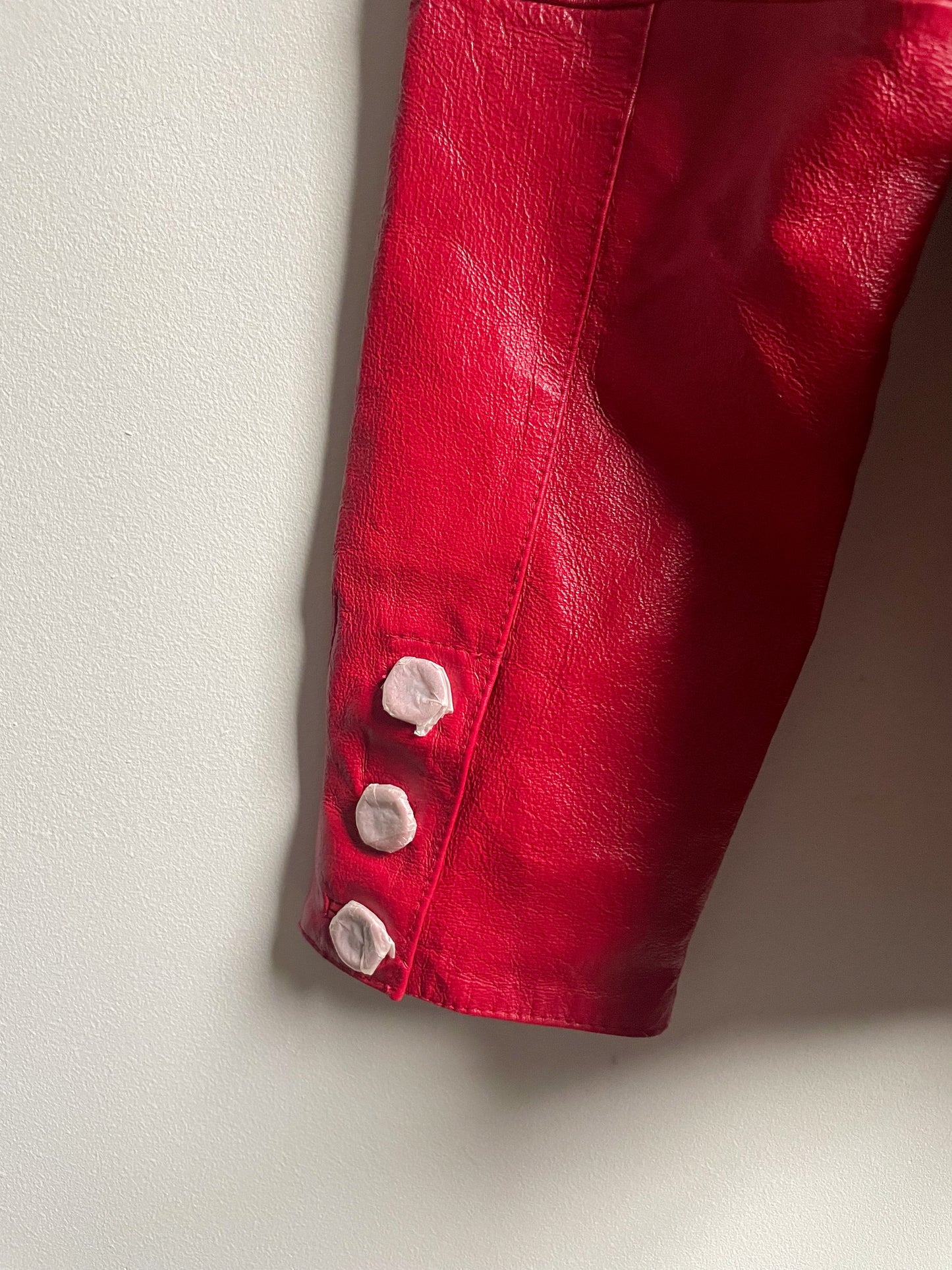 Vintage Red Leather Blazer